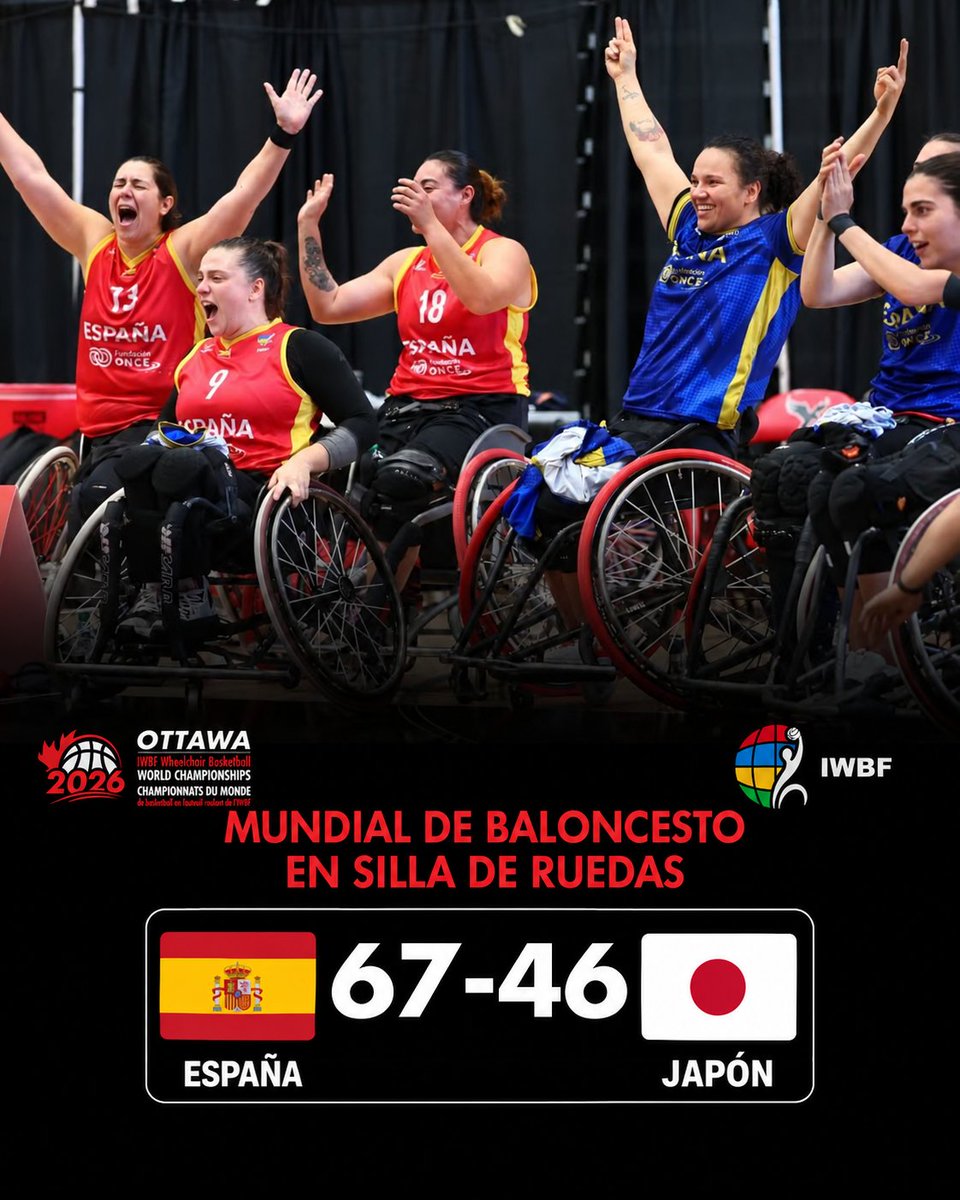 ImparablesDXT's tweet photo. La selección española femenina vence a Japón 67-46 y luchará por la quinta plaza en el Mundial de baloncesto en silla 🏀♿🇪🇸  Vicky Vilariño (17 puntos y 12 rebotes), Bea Zudaire (15 puntos, 8 rebotes y 15 asistencias)
📰👇
https://t.co/gReVmSpdg9 https://t.co/2RUa8yg0qD