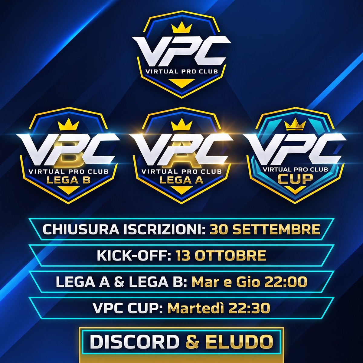 vpcleagueit's tweet photo. 🔥 I PRIMI CLUB RISPONDONO ALL'APPELLO: ECCO I PRE-ISCRITTI AL CAMPIONATO VPC! 🎮⚽
La griglia di partenza per la nuova stagione di Virtual Pro Club comincia a scaldarsi!

#esports #easports #fc27 #proclubsita #fifa https://t.co/x8vwNuFca8
