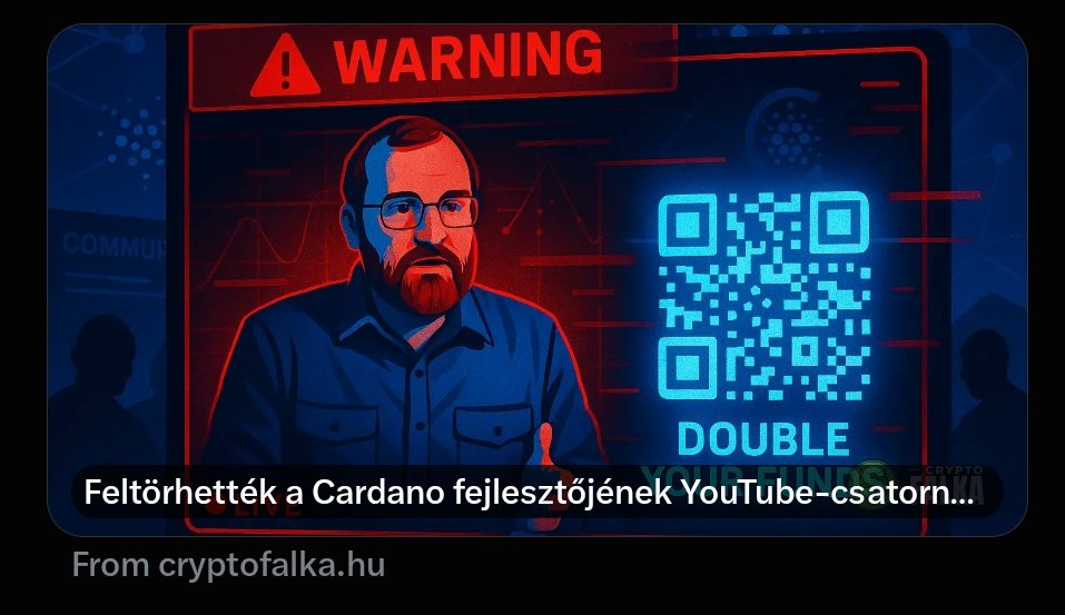 CryptofalkaH12's tweet photo. A Cardano mögött álló IOG arra kérte a felhasználókat, hogy ne nyissanak meg linkeket és ne küldjenek pénzt az AI-jal manipuláltnak tűnő videó miatt. 📊
#Cardano https://t.co/Q2yE5As0aR