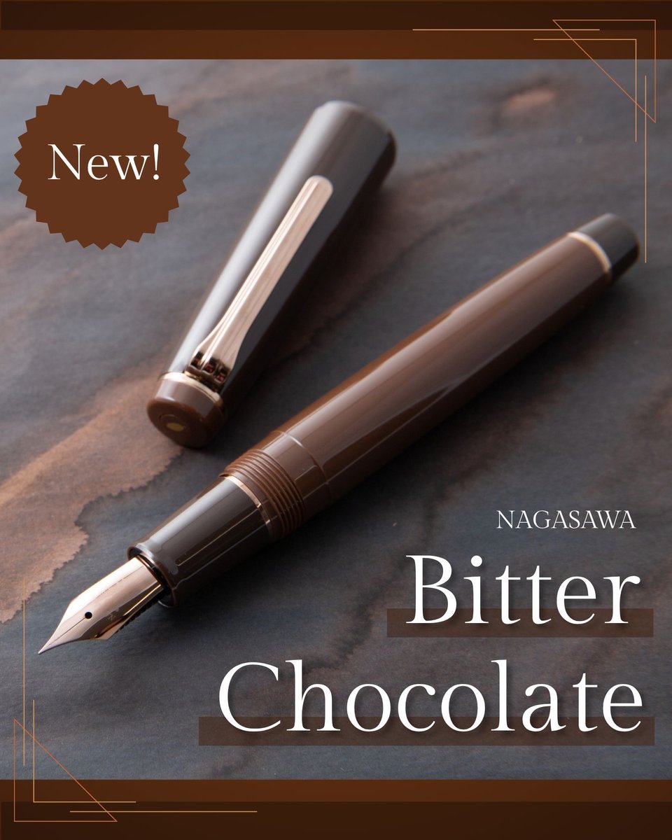 nagasawa_st's tweet photo. NAGASAWA 万年筆「Bitter Chocolate万年筆」～2026年9月25日（金）発売～

発売以来大変ご好評を頂いている「Kobe INK物語」のチョコレートをテーマにしたカラー「Bitter Chocolate」の万年筆を企画いたしました。

https://t.co/D2DsxN3jX9 https://t.co/EYs9XQ0UOI