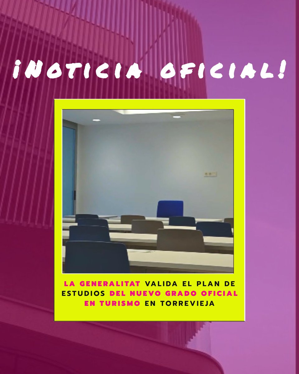protocoloimep's tweet photo. 📰 Oficial: la Generalitat valida el plan de estudios del Grado en Turismo de Torrevieja. 
 Un paso más hacia la puesta en marcha del grado que IMEP-UMH impartirá en la nueva sede  

Lee toda la información aquí: https://t.co/HvpLnLqWeS 🫵❤️ https://t.co/fRT714H6EU