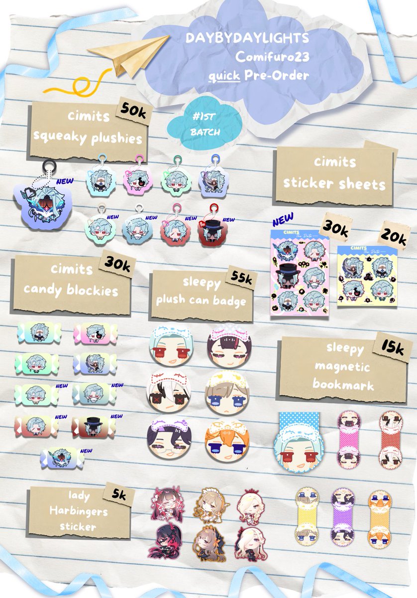 daybydaylights's tweet photo. [RTs &amp;💚 are appreciated!]
Hello! I'm opening SUPER QUICK #CF23 Batch 1 PO Pick Up &amp; Mail Order 

Fandom
✨Genshin Impact
✨Honkai Star Rail / HSR
✨Identity V / IDV

🗓️ Open until Sept 20th 2026
📍ICE BSD Pitik Kelap Kelip Both Days (no table tba)

#comifuro23 #cf23catalogue https://t.co/divR11ItFJ