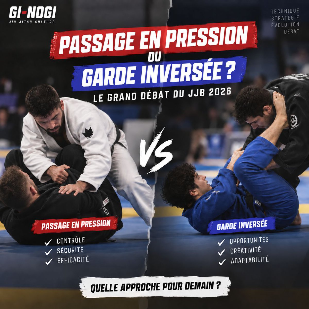 ginogibjj's tweet photo. Passage en pression ou garde inversée : il n’y a pas une seule bonne réponse.
En 2026, c’est l’un des grands débats du JJB. https://t.co/l6R9M36Wzv