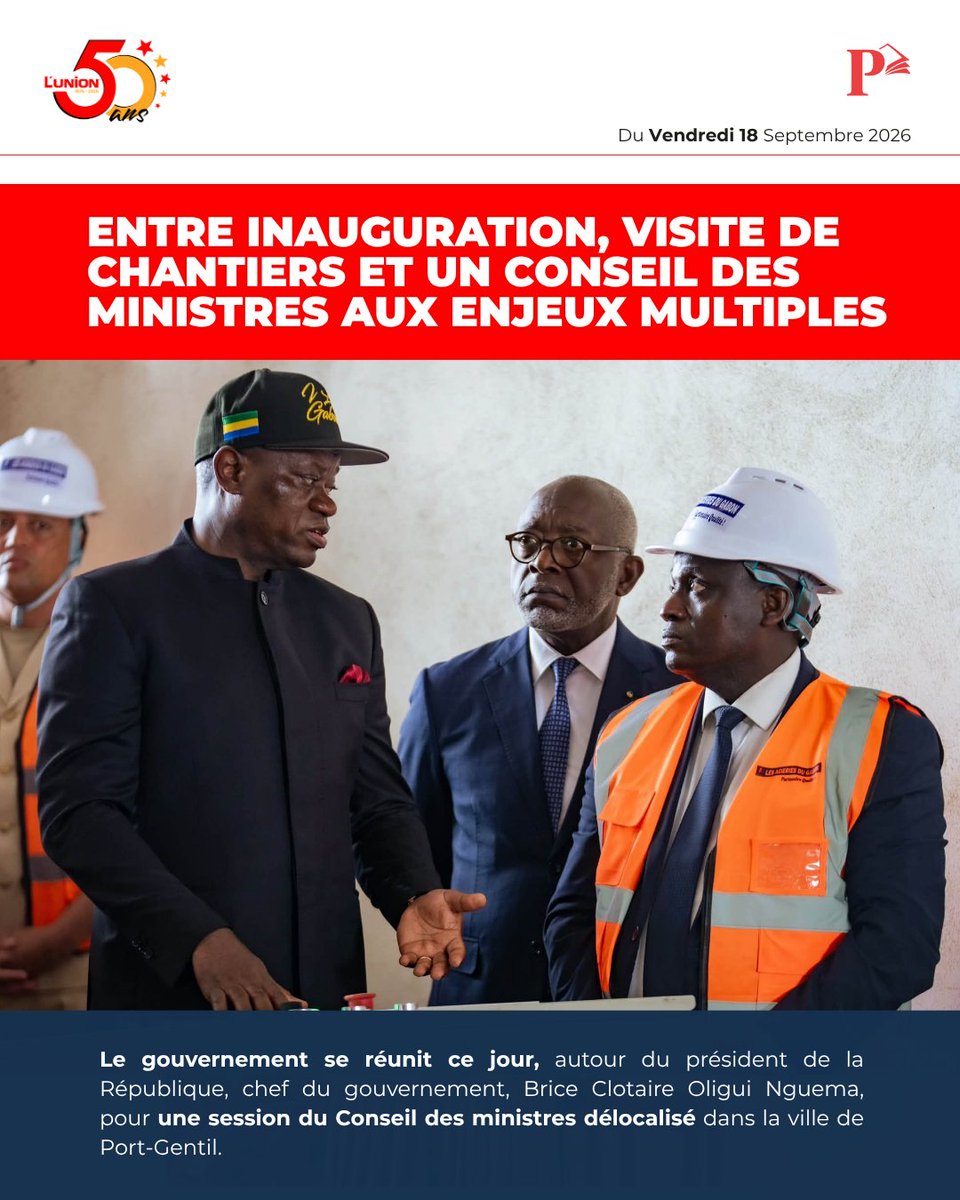 Sodipresse's tweet photo. #𝗣𝗼𝗹𝗶𝘁𝗶𝗾𝘂𝗲 - Entre inauguration, visite de chantiers et un Conseil des ministres aux enjeux multiples

📌 Extrait de @L'Union - Sonapresse 

Acheter → https://t.co/U0qKOXn2PA

𝑉𝑜𝑡𝑟𝑒 𝑑𝑖𝑠𝑡𝑟𝑖𝑏𝑢𝑡𝑒𝑢𝑟 𝑑𝑒 𝑝𝑟𝑒𝑠𝑠𝑒

#KiosqueSodipresse #SodipresseGA https://t.co/DbFIkXzLjw