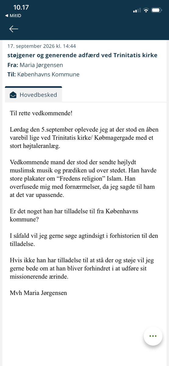 mariaholm51's tweet photo. Min klage til Københavns kommune. Er der mere jeg vil kunne gøre? @oresundsbaron og andre @MadsStrange_ #DF @Mikkel_Bjorn https://t.co/0QbM9CxRtt