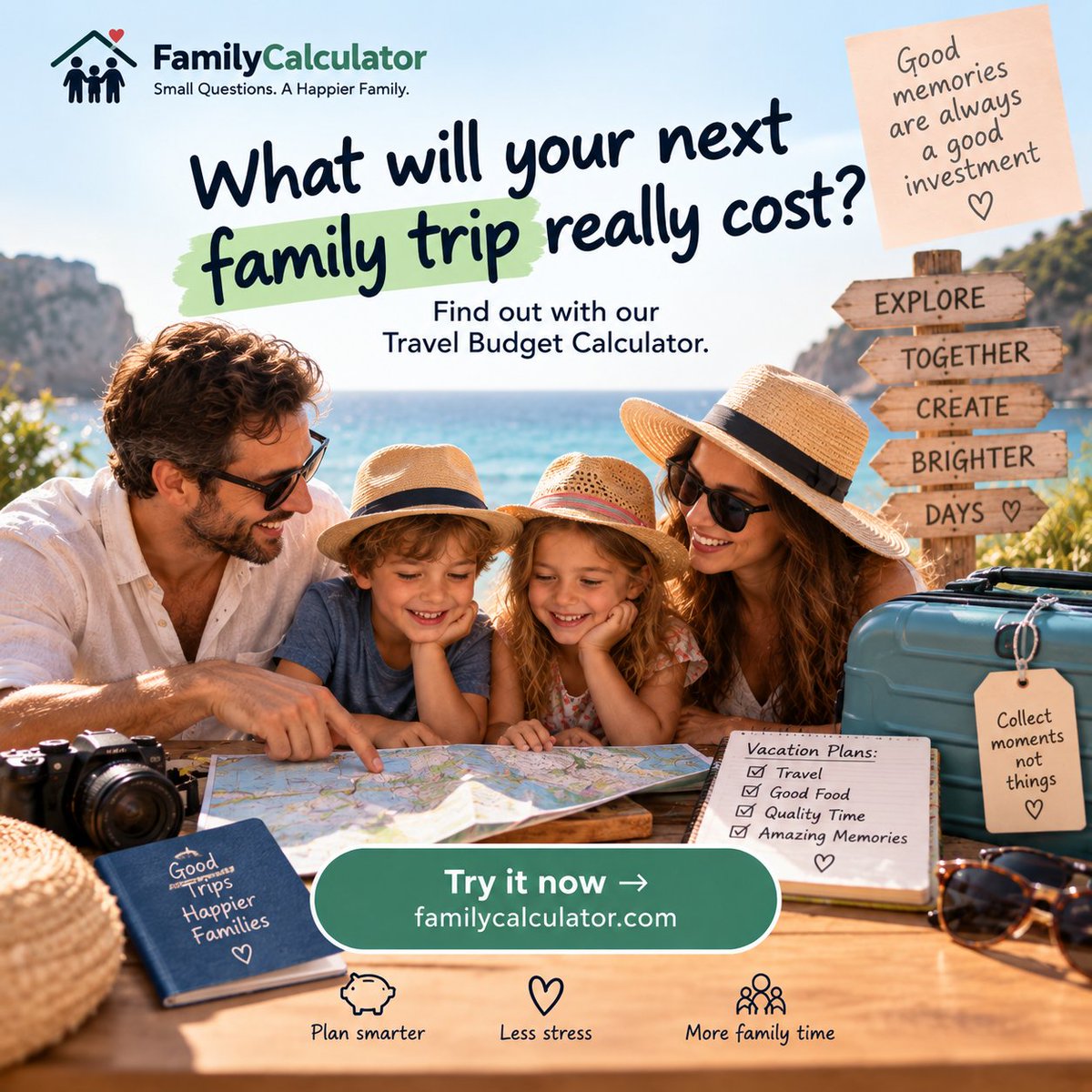 FamilyCalcTools's tweet photo. Planning a family trip? ✈️🌴

Flights are only the beginning.

Hotels, food, transportation, activities and all those little extras can quickly turn into a much bigger number than expected.

Our Travel Budget Calculator helps you estimate the real cost before you start packing. https://t.co/AsZEYS45iH