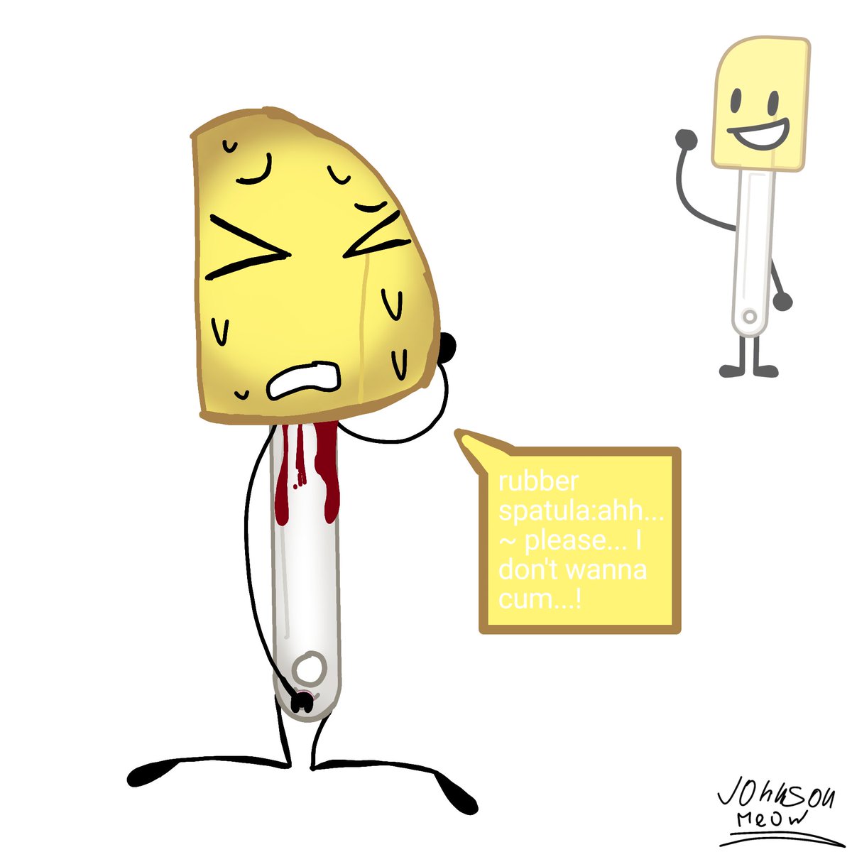 Johnsonsdfxo's tweet photo. Rubber spatula and PDA from bfdi

#bfdi #battlefordreamisland #nsfw #rule34 https://t.co/vFfrS5WKiZ
