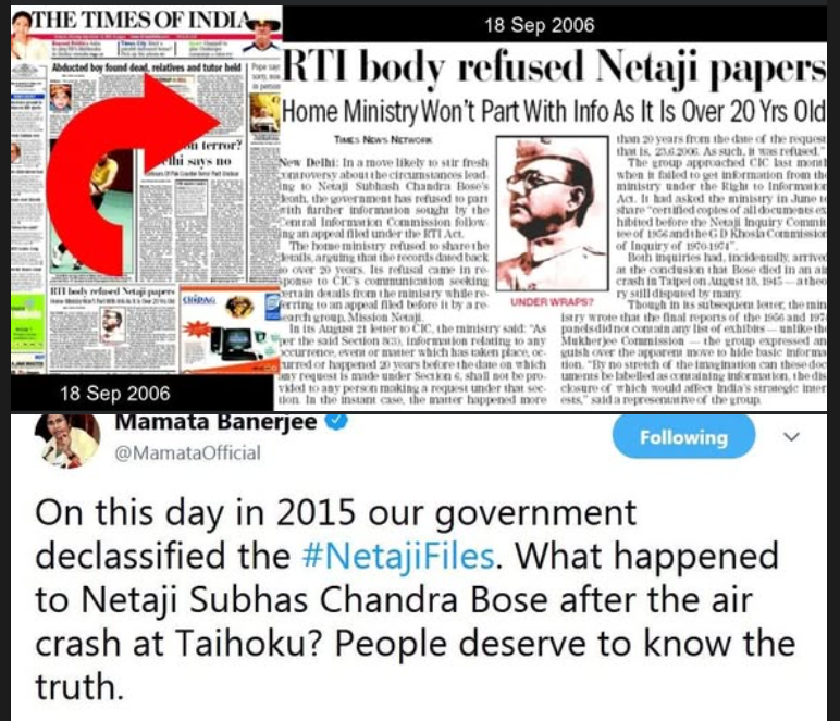 anujdhar's tweet photo. 18 September in history

👉1985: Gumnami Baba cremated in Ayodhya 
👉 2006: Mission Netaji declassification campaign took off
👉 2015: Bengal government released 64 intelligence files https://t.co/DvxodgKW1N
