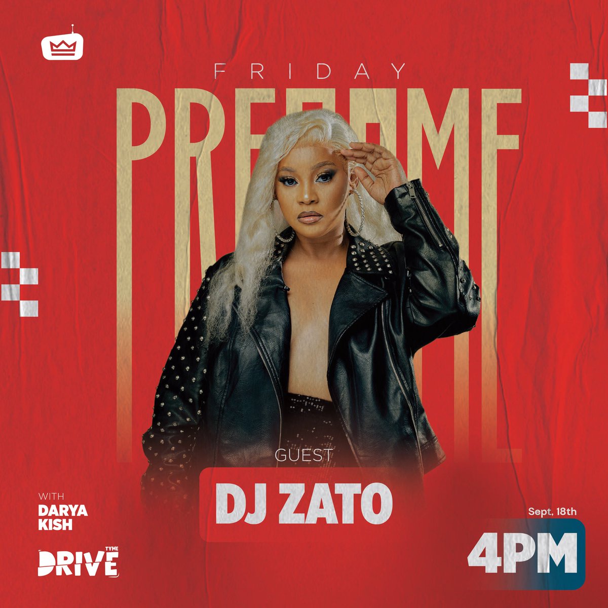 RoyalFMRwanda's tweet photo. Kick off your weekend right! Join us for #FridayPregame featuring special guest DJ Zato, alongside Darya Kish. 

Tune in or pull up this Friday, September 18th at 4:00 PM! 🎧🔥 https://t.co/VatccuZOpf
