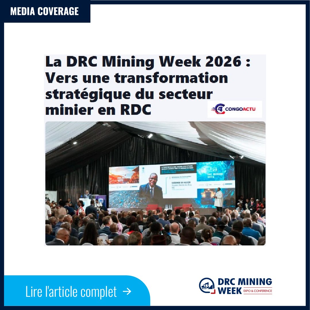 drcminingweek's tweet photo. CongoActu revient sur la #DRCMiningWeek 2026, avec un focus sur les perspectives du secteur minier et les propos d’Eric Monga sur le potentiel de la RDC à accroître sa production électrique avec un meilleur soutien.

🌐 https://t.co/w1Zn1xrDT8 

#DMW26 #Mining https://t.co/oD2w9qAyc9