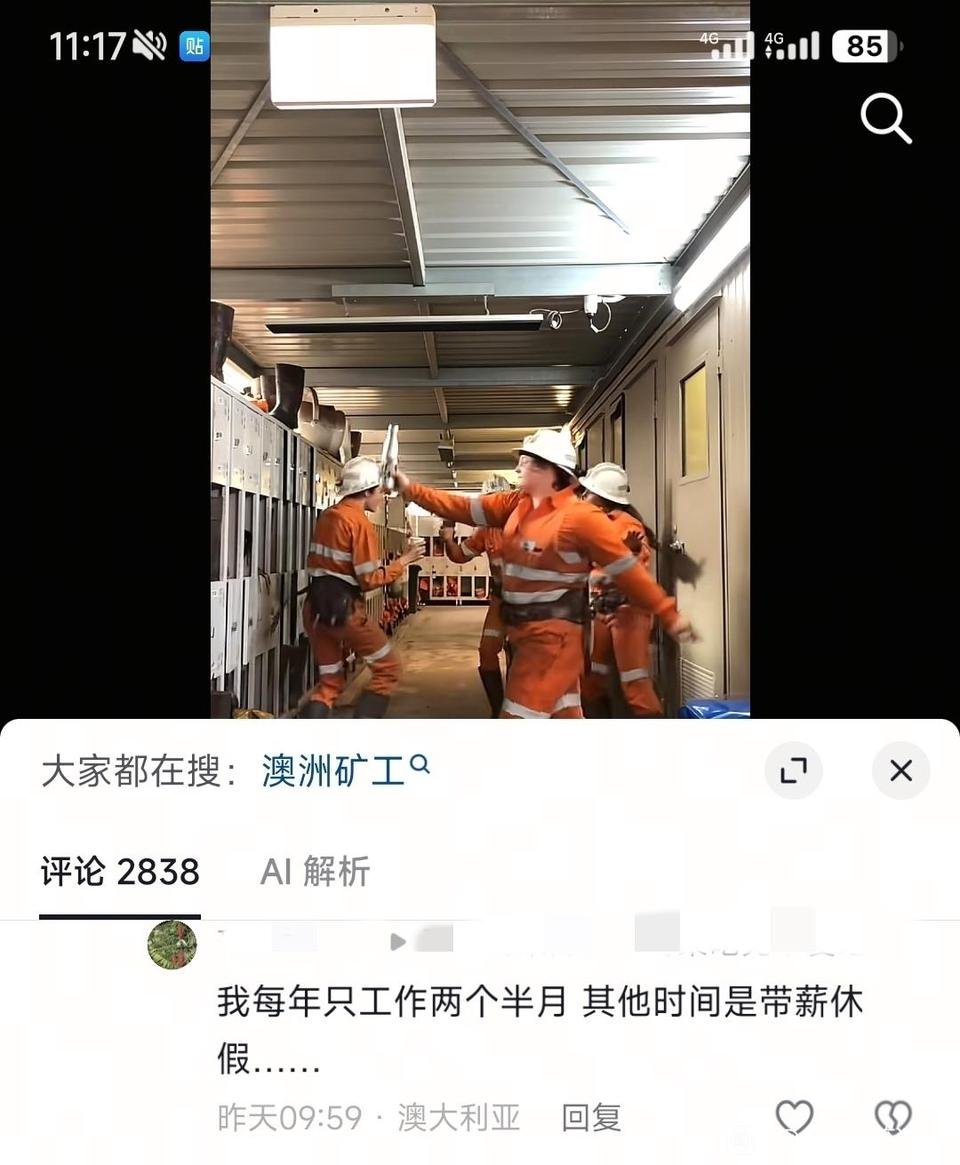 DVazodo40968's tweet photo. According to Chinese people on Douyin:

One guy claims he’s an Australian miner:
“Before 2000 I made 8,000 AUD a day… Now still 7,000 AUD a day. Monthly salary over 110k is easy. Came empty-handed, now own 4 villas.” https://t.co/EGOSeOtNi1