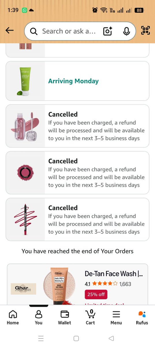 ITassi_deo2014's tweet photo. @AmazonHelp @amazon @amazonIN 
Regarding cancellation the order of 3-4 times without any reason with out information.
I am attached a SS with this post kindly see my complaint seriously and look into the matter and contact me with immediate effect. https://t.co/cO4LDK183l