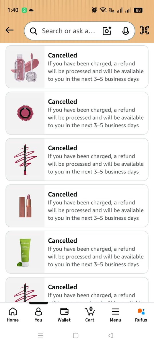 ITassi_deo2014's tweet photo. @AmazonHelp @amazon @amazonIN 
Regarding cancellation the order of 3-4 times without any reason with out information.
I am attached a SS with this post kindly see my complaint seriously and look into the matter and contact me with immediate effect. https://t.co/cO4LDK183l