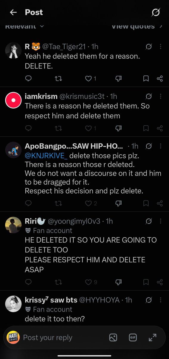 HateCrave's tweet photo. The way they are panicking in the comments😭 https://t.co/w3SMlFeoIJ