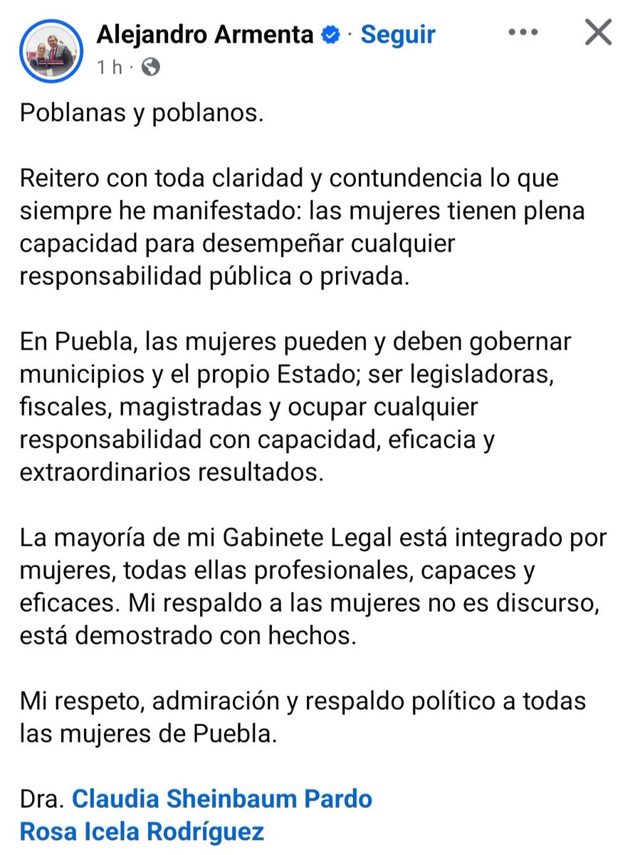 LaAldeaPoblana's tweet photo. Armenta tuvo que salir cagado a disculparse por decir que las mujeres no deberían gobernar (lo cual es cierto) 

Se le olvidó que sheinbaum será muy pendeja, débil e inútil pero es la presidenta 😂

Si no estuviera alcoholizado hubiera hecho sus comentarios en privado https://t.co/Nu2ROzkebe