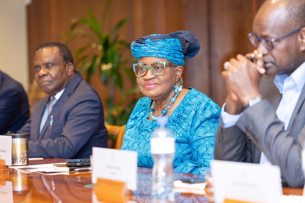 NOIweala's tweet photo. The WTO‘s Young Trade Leaders Programme is in its third iteration. Congratulations to the seven successful YTLs out of more than 1300 applicants. Pleasure to meet YTLs Piyush Acharya (United States), Karen Bailon (Ecuador), Noppon Chhim (Cambodia), Nor Fekri (Morocco), Eve Ang Yee Leng (Singapore), Samuel Petráš (Slovakia), and Akshat Sharma (India) and listen to their views on issues ranging from the pros/cons of AI and the need for inclusion, to communicating @wto better with improved outreach to communities on the ground, to the impact of global trade turbulence on supply chains in export-led economies.
