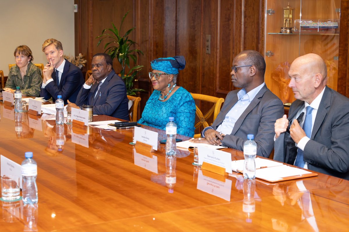 NOIweala's tweet photo. The WTO‘s Young Trade Leaders Programme is in its third iteration. Congratulations to the seven successful YTLs out of more than 1300 applicants. Pleasure to meet YTLs Piyush Acharya (United States), Karen Bailon (Ecuador), Noppon Chhim (Cambodia), Nor Fekri (Morocco), Eve Ang Yee Leng (Singapore), Samuel Petráš (Slovakia), and Akshat Sharma (India) and listen to their views on issues ranging from the pros/cons of AI and the need for inclusion, to communicating @wto better with improved outreach to communities on the ground, to the impact of global trade turbulence on supply chains in export-led economies.