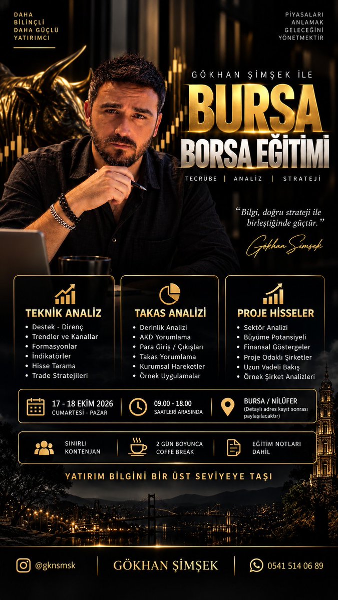 gknsimsek's tweet photo. Ve beklenen BURSA EĞİTİMİ ❤️

Teknik/Takas Eğitimi ve önümüzde prim yapabilecek proje hisseler. Takası toplu, hedefi yüksek. Hepsi ve daha fazlası için BURSA EĞİTİMİ'nde buluşalım..

Katılmak ve bilgi almak için mesaj atabilirsiniz.

#fon #pusula #tera #xu100 #xbank https://t.co/QjtsunbSBU
