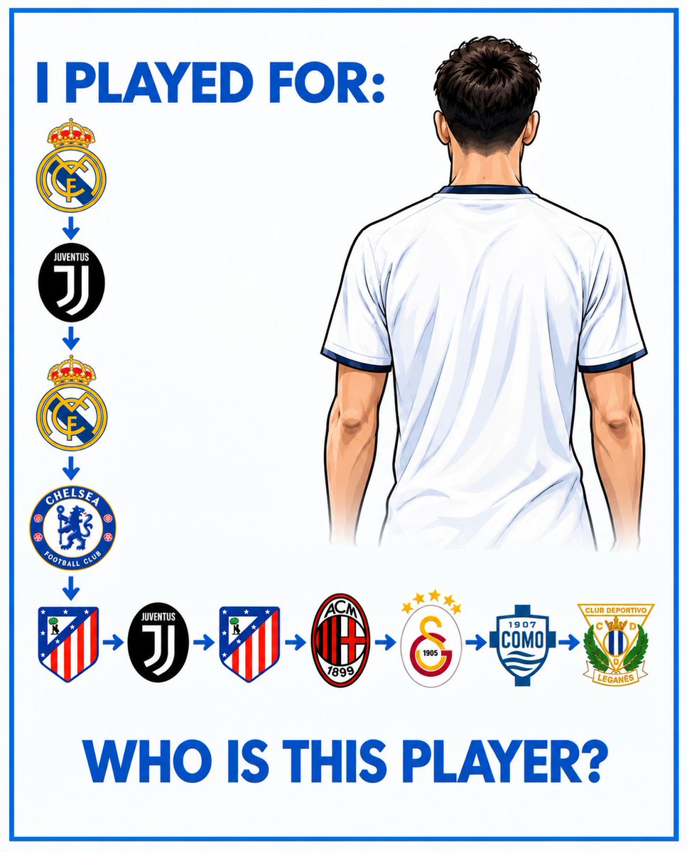 UTDRyo's tweet photo. No one will even attempt  this😂

Name ONE player who has played for ALL these  clubs.👀

Level: ABSOLUTELY IMPOSSIBLE.🔥 https://t.co/9MEty3n7ED