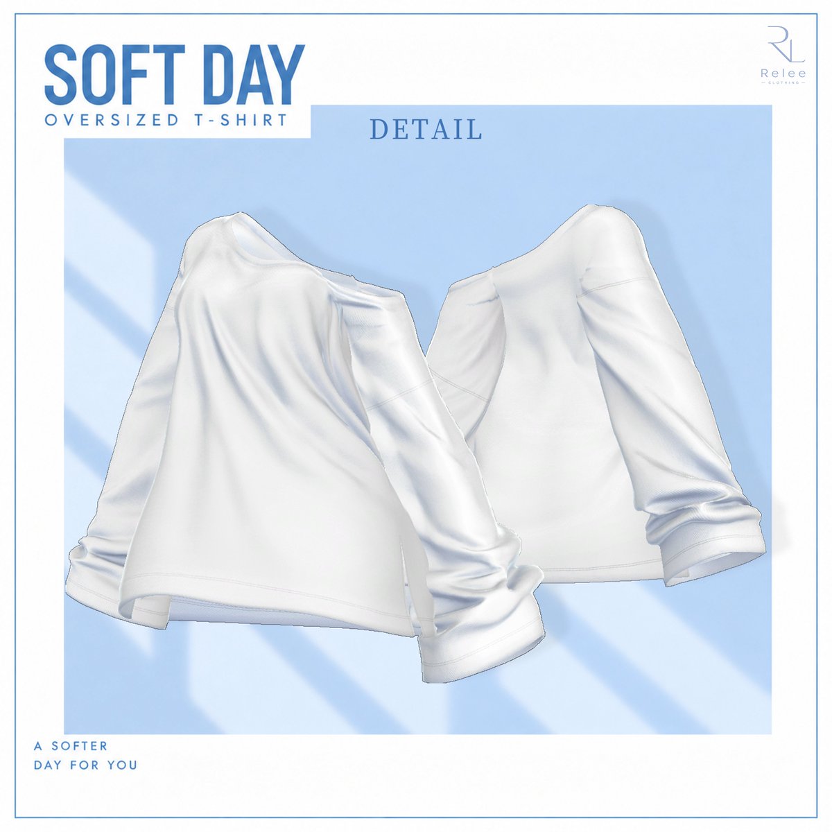 relee_shop's tweet photo. 🎉OPEN Event🎉
🤍Soft_Day☁️

☁️ SOFT DAY、もっとゆったり、心地よい一日を。
🫧 やわらかなオーバーサイズシルエットで仕上げた、毎日に寄り添う一着。

☁️ SOFT DAY, 조금 더 느긋하고 포근한 하루를 위해.
🫧 여유로운 오버핏 실루엣과 부드러운 컬러로 완성한 데일리 아이템

 ~ 9/26 RT + フォローイベント実施！！  3名様を抽選して選択衣装を1着プレゼントします
~ 9/26 RT + 팔로우 이벤트 진행!!   3명 추첨하여 선택 의상 1벌 선물드려용!   

booth-https://t.co/zHdaUiv04N

@VRChat

@relee_shop