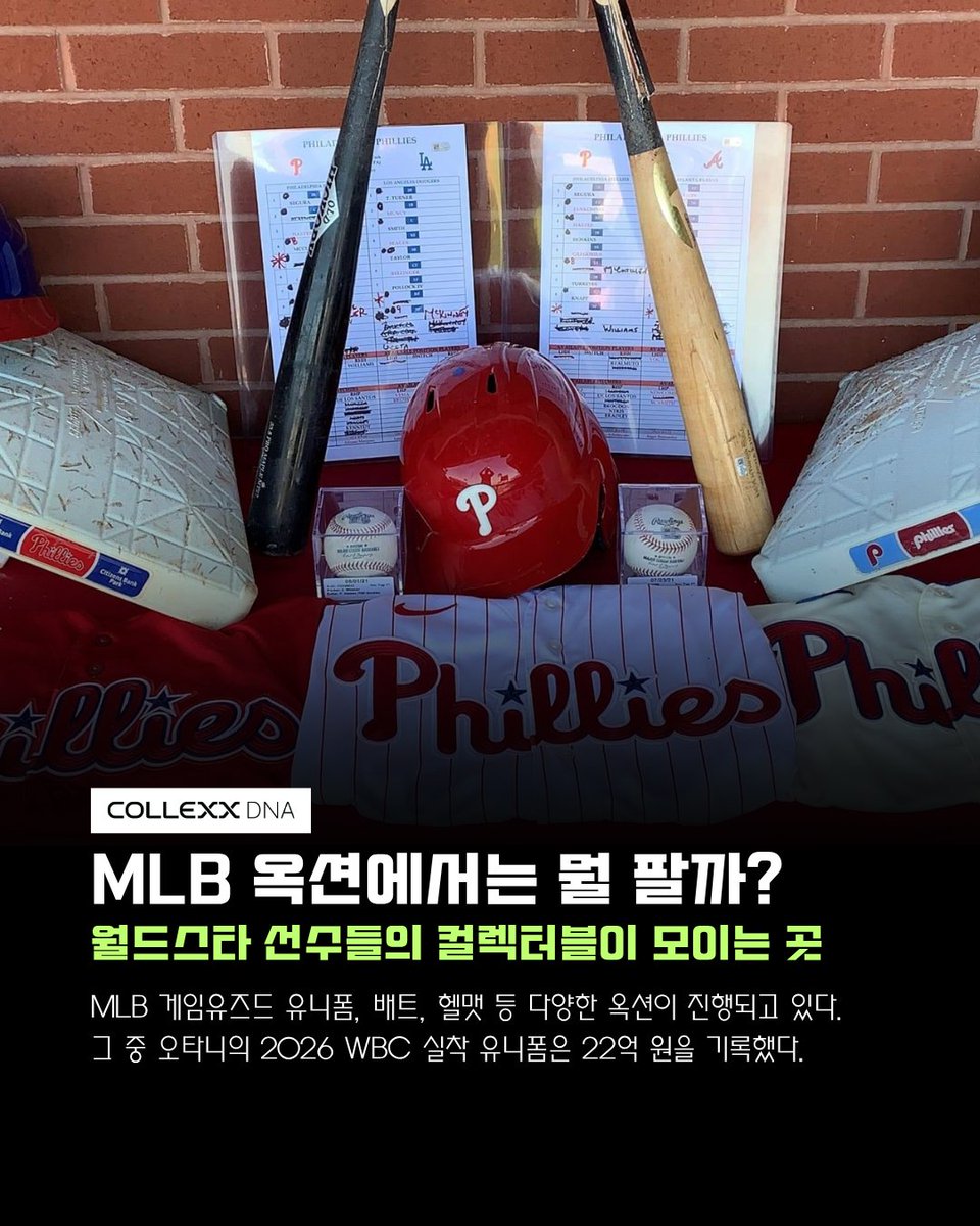 COLLEXXofficial's tweet photo. ⚾️ MLB 옥션, 월드스타 선수들의 컬렉터블 옥션 플랫폼

MLB 옥션에서는 실제 경기에서 사용된 유니폼과 배트부터 경기장 곳곳에서 사용된 다양한 물품까지.

🇰🇷 국내에서도 KBO의 소중한 순간들을 소장할 수 있도록 COLLEXX가 공식 인증 파트너로서 함께 하고 있습니다. https://t.co/qgHoqroayp