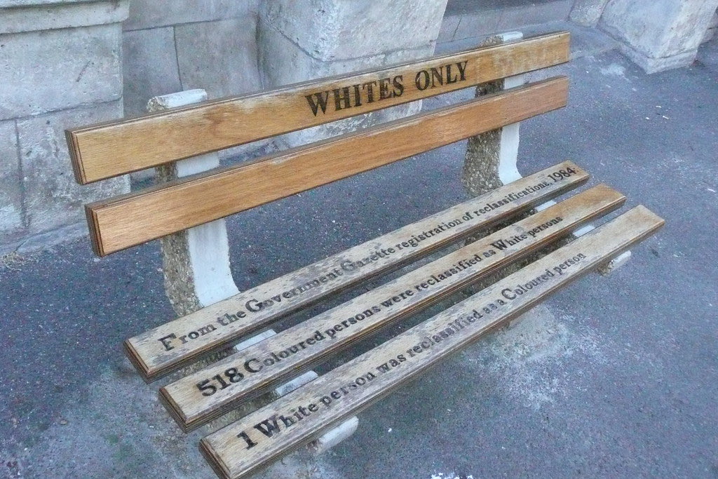RiebvJanbeeck's tweet photo. Pre 1994 “whites only” on a park bench was seen as the ultimate sin.

But post 1994 “blacks only” in a boardroom, job ad, university admission, etc. is fine and good in race-mad South Africa. https://t.co/R5DOQcpH3O