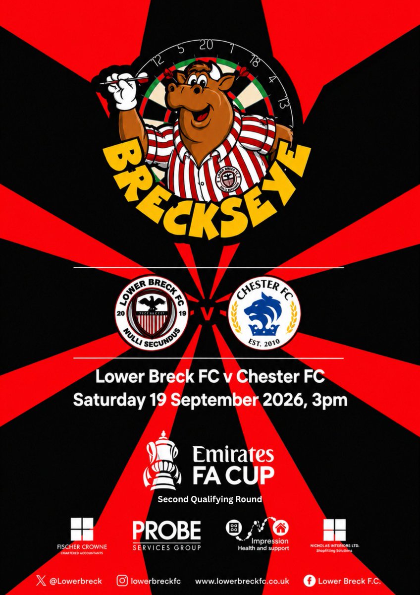 lowerbreck's tweet photo. A massive FA Cup fixture down at @anfield_sports tomorrow afternoon as we host @ChesterFC 3pm Kick Off…The Match Ball is kindly sponsored by MCV Plumbing & Gas (once again thank you to Connor for the fantastic support)…We still have a good lump of tickets on sale for those still looking for the weekend footy fix…UTB…⚽️🏆⚽️