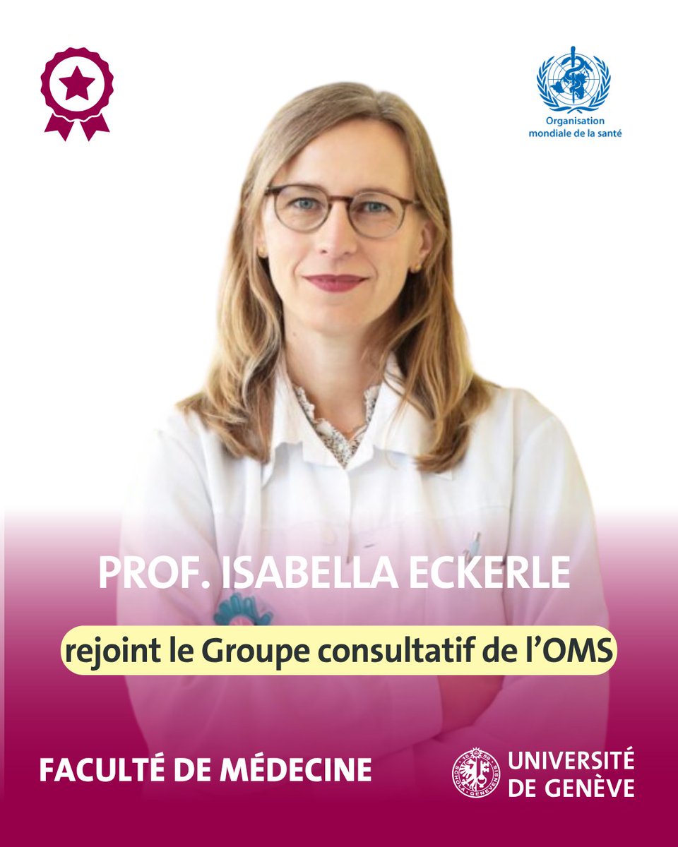 UNIGEnews's tweet photo. Professeure à la Faculté de médecine et directrice du Centre des maladies virales émergentes HUG-UNIGE, Isabella Eckerle est nommée membre du Scientific Advisory Group for the Origins of Novel Pathogens (SAGO) de l’Organisation mondiale de la santé (OMS).

Ce groupe d’expertes et d’experts conseille l’OMS sur les cadres méthodologiques permettant d’identifier l’origine de pathogènes à potentiel épidémique ou pandémique, tels que le SARS-CoV-2.

Plus d’informations 🔗 https://t.co/iFAiZpGoHO

#medecine #recherche #oms