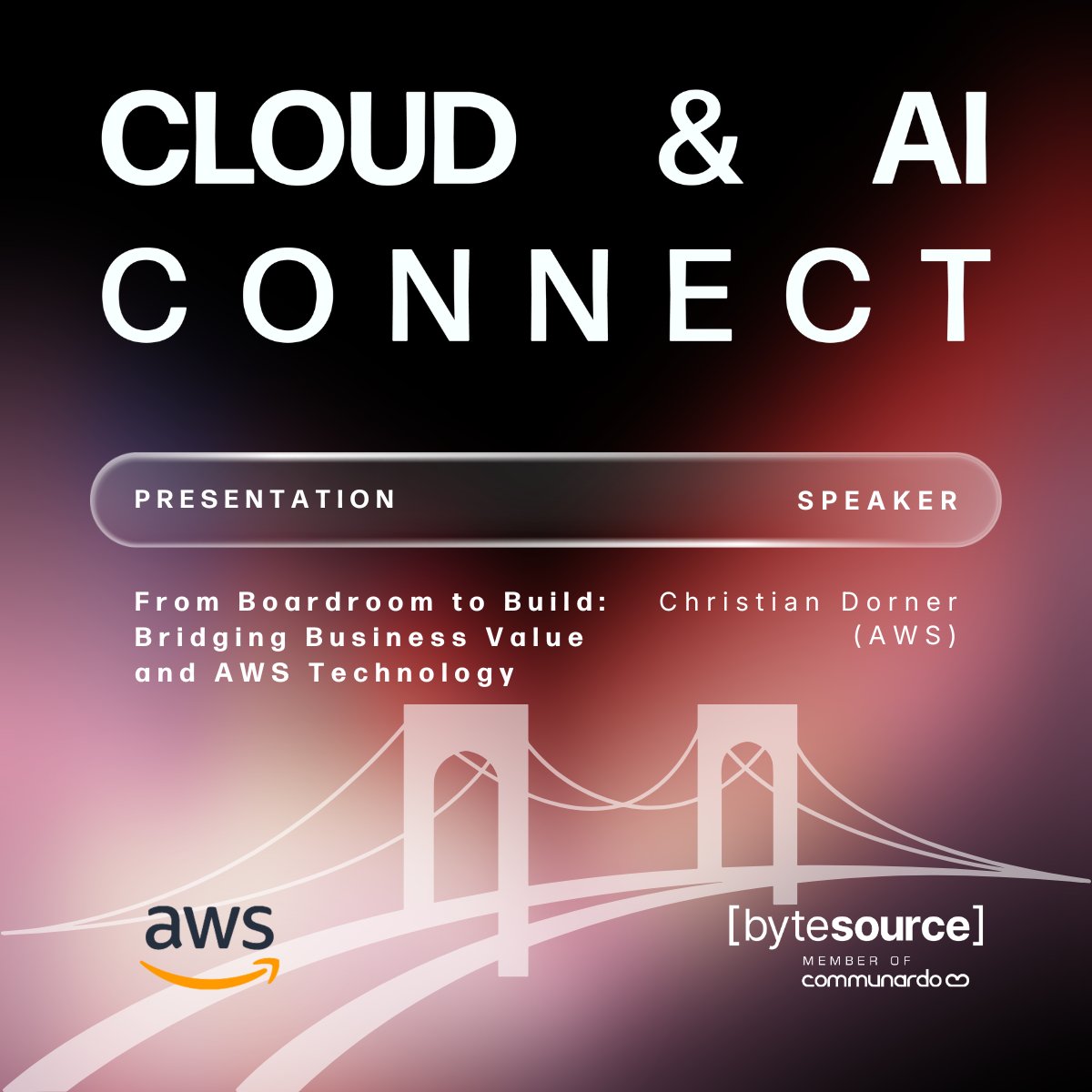 ByteSourceNet's tweet photo. 🔥 Meet the speakers: Cloud &amp; AI Connect Vienna '26

From Boardroom to Build: Bridging Business Value and AWS Technology – Christian Dorner (AWS)

One Login, Any Model: Secure EU Inference for Claude Code and Beyond – Frederic Hoffmann (Communardo)

🎟️ https://t.co/V7lRQzuM1t https://t.co/wxFFyDMwxz