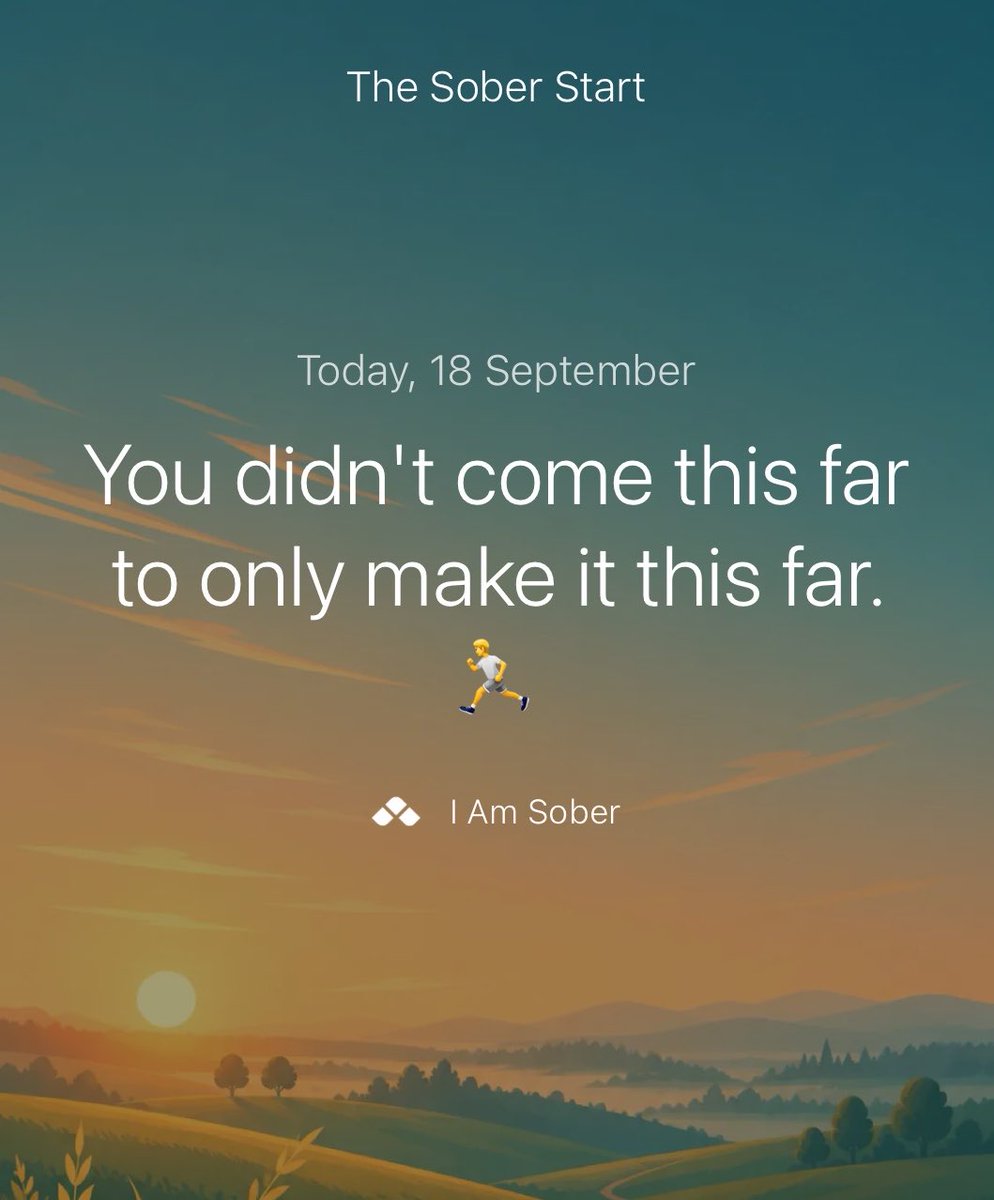 Sober2026's tweet photo. You didn't come this far to only make it this far. 🏃 #iamsober https://t.co/axxCO2xOrH