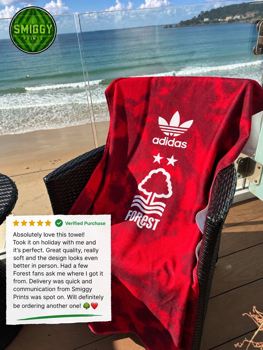 SmiggyPrints's tweet photo. @redsidetrentpod Some reviews from Forest fans! Towels are £30 posted 👀⚽️ https://t.co/HFRqTZFR7h