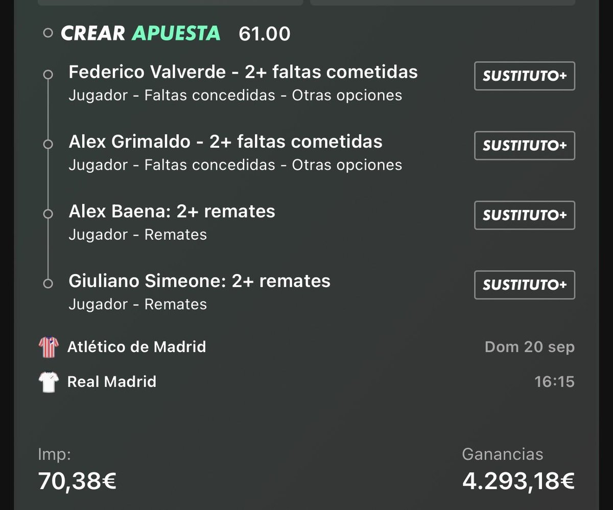 Eelkabesa's tweet photo. Semana de derbi y dejamos esta cuota 61 por aquí 🥷🥷🥷🥷 https://t.co/LyAa9YR5Ke