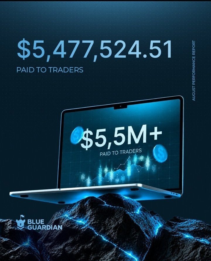 BouterFx's tweet photo. BlueGuardian just hit another milestone!

💰 $5,477,524.51 paid to traders in August
That’s $5.5M+ in trader payouts. 📈🔥

The numbers speak for themselves. 👀
https://t.co/kD1lRp0mAY https://t.co/63XscIeR0A