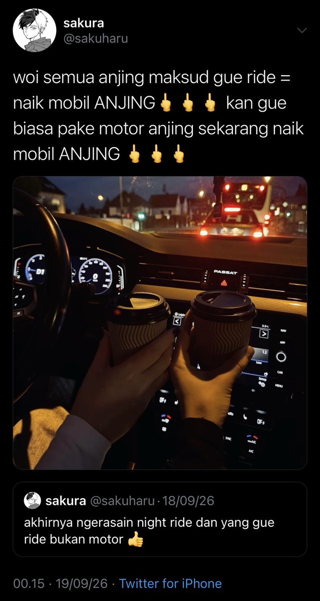 suonfei's tweet photo. #suosaku three tweets au // implied nsfw
night ride https://t.co/AC4adQzBMt