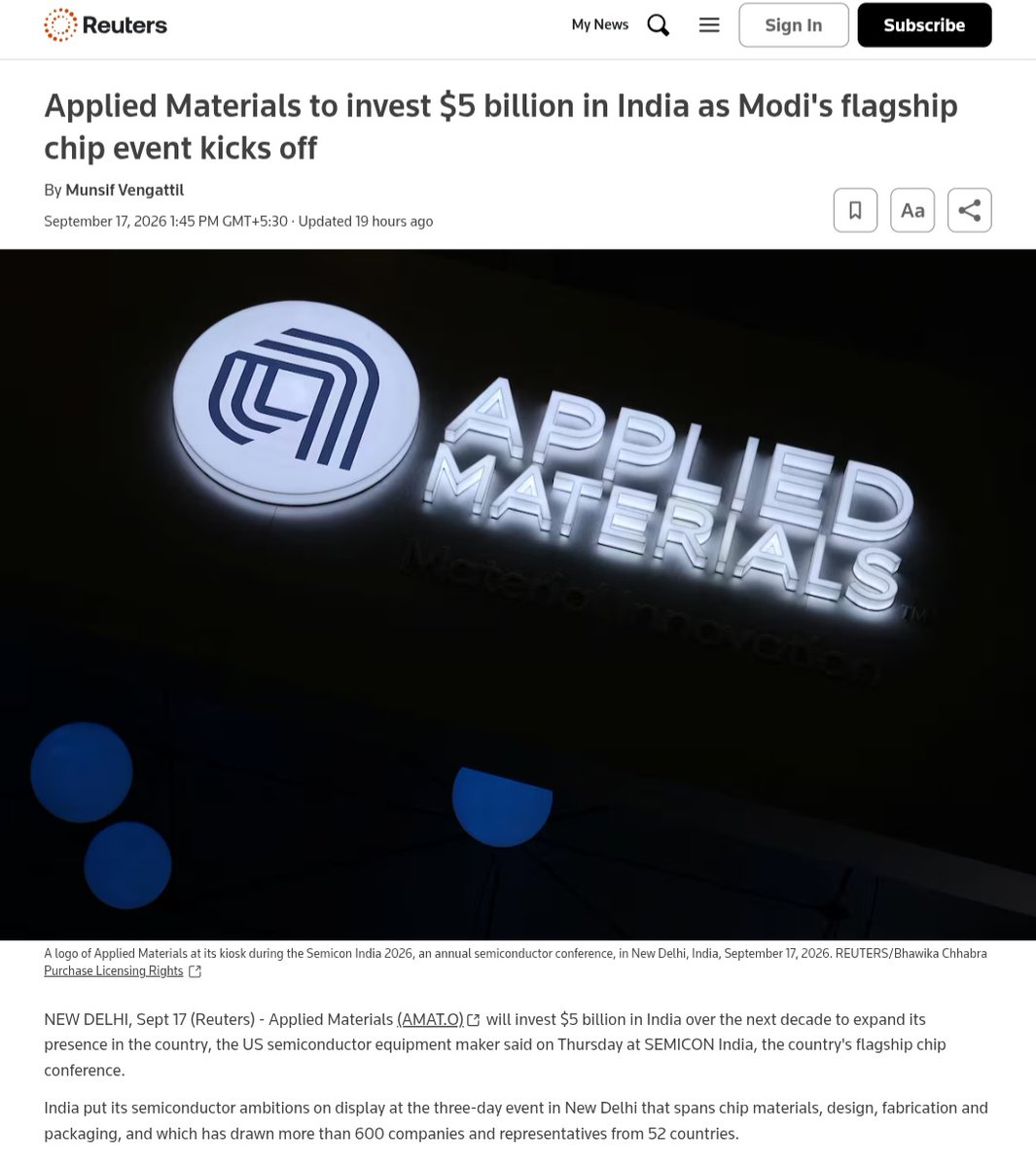 Prakhar81420407's tweet photo. Modi Govt has truly done a phenomenal work in the semiconductor &amp; electronics sector. The Semicon India 2026, has got so many commitments- upwards of $6 Bn with some waiting announcement(Total above $12 Bn). To create 2 sectors from scratch is quite a big success. https://t.co/ehsng7qmTc