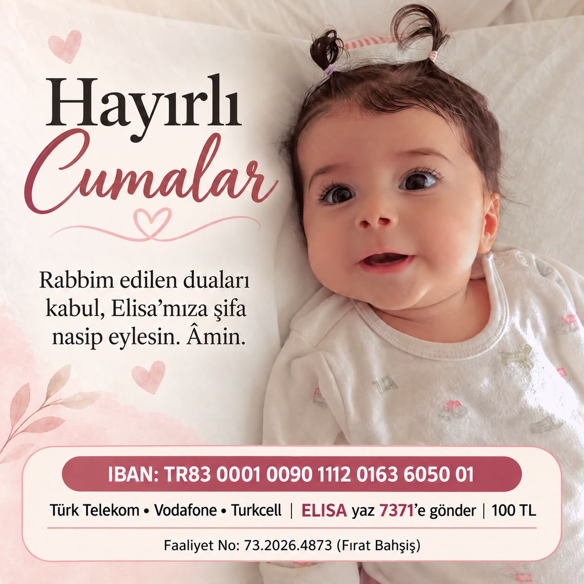 elfuuuuummm's tweet photo. %6 için son 120 bin cuma sadakalarınızda elisayi unutmayın 🙏♥️#halkkademeistiyor #LevisXROSÉ #destekol https://t.co/bl6zrKnjId
