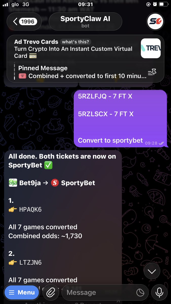 Prime_Immortal0's tweet photo. @officialmoore7 SportyBet codes ⬇️

7/7 — HPAQK6 

7/7 — LTZJN6 https://t.co/3Z1JZzVY3Q