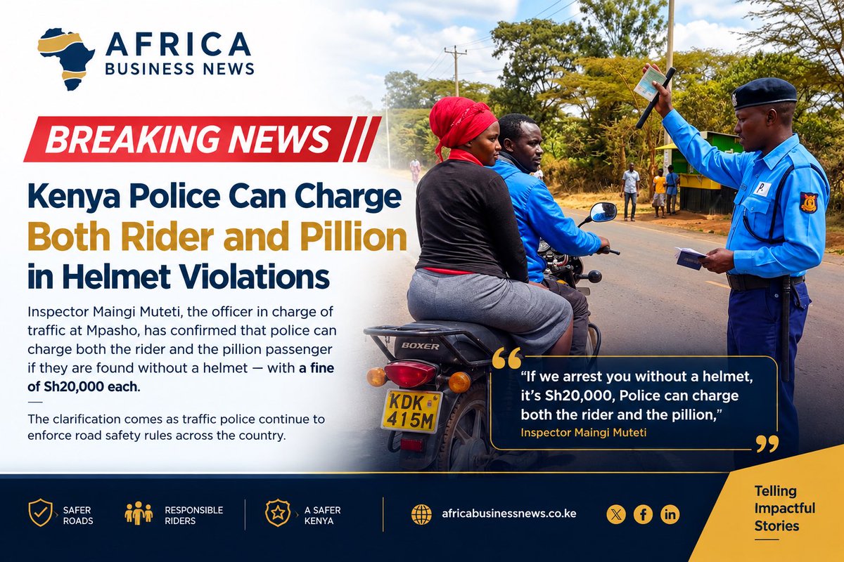 ABN_Africa1's tweet photo. Kaa Rada! Vaa Helmet!
@ntsa_kenya https://t.co/W16YNR5hWJ