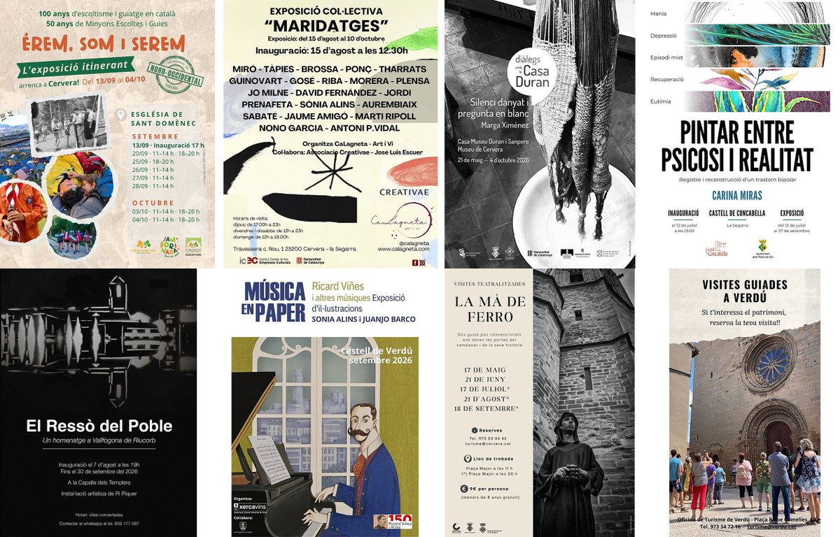 SomSegarra's tweet photo. Sense plans per al cap de setmana? #festesmajors #isagoge #aplec #festivals #concerts #teatre #gegants #caminada #expos i #visites , viu l' #estiusegarra!
@lasegarra @paeriacervera @brufaganya @valldellobregos @TurismeGuissona @CConcabella
@Espitllera
ℹ️ https://t.co/8ZHEiD1Ad2 https://t.co/47KaVIKSG0