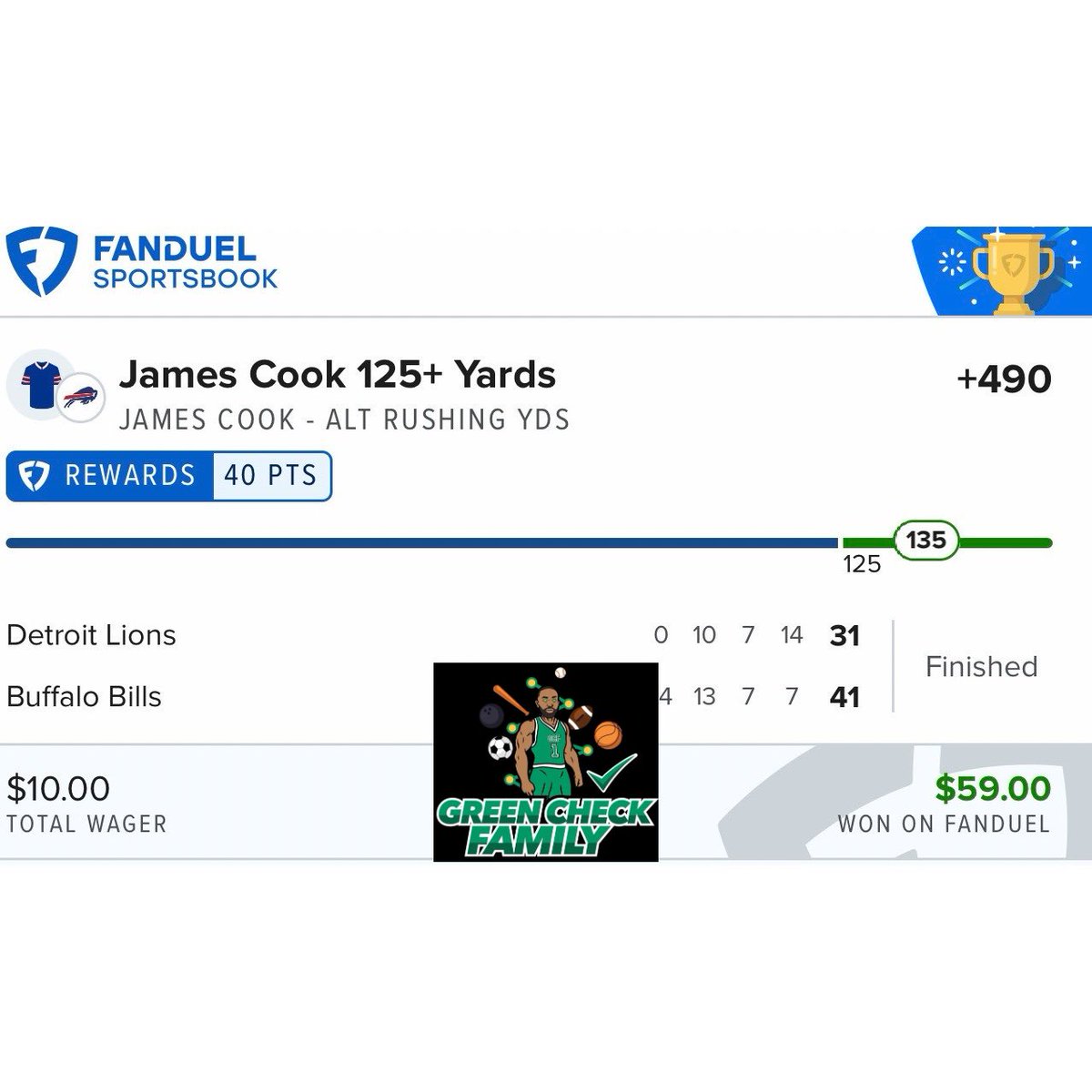 GCFdiscord's tweet photo. GCF with another masterclass at the NFL office today✅✅✅. Smacked on a couple parlays (DJ Moore injury rescue), multiple singles including two ladder 🪜 singles, and a MLB builder. Join our discord on WHOP for daily sports betting analytics and plays.

https://t.co/Qg5IjeUru7 https://t.co/KLfjy8ozj9