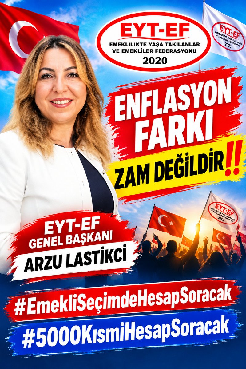 EYTLEVENTATACA1's tweet photo. @EytEmeklilerFed Genel Başkanı
Arzu Lastikci:

ENFLASYON FARKI ZAM DEĞİLDİR‼️

#EmekliSeçimdeHesapSoracak
#5000KısmiHesapSoracak
@ArzuLastikci @memetsimsek @isikhanvedat @Hayati_Yazici 
@akbasogluemin https://t.co/Sg0wHY3poN