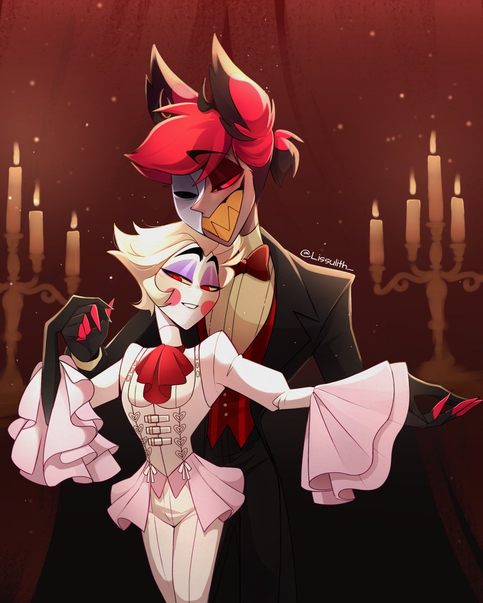 Lis_sulith_'s tweet photo. "This time, the Phantom didn't have to disappear into the shadows. His angel chose to take his hand and stay by his side" 📻🍎

Hii! My entry for @/Kitten._blue DTIYS on Instagram! 

#radioapple #alastor #lucifer #hazbinhotel https://t.co/m45OXWgiTM