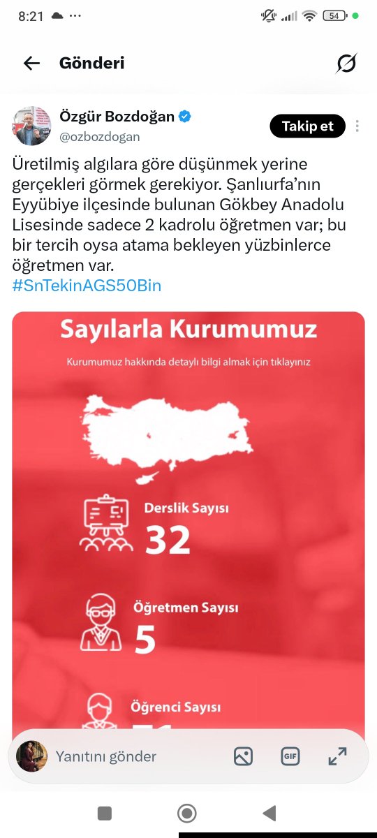Esmaay8944441's tweet photo. @Yusuf__Tekin Türkiye Yüzyılı'nın en değerli yatırımı öğretmenlerimize yapılan yatırımdır. Adil branş dağılımıyla 2026 AGS'de 50 bin kontenjan şarttır. @RTErdogan @_cevdetyilmaz @Yusuf__Tekin @memetsimsek @oktay_saral @HMBakanligi @cbsbb #SnTekinAGS50Bin https://t.co/P6mplDwBpT