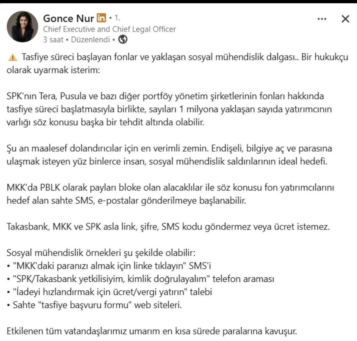 kursadbucak's tweet photo. Fonlarda sıkıntıya düşen değerli dostlar.
Sakın gelen mesajlarla dolandırılmayın. 
Fondaki paranızı geri verelim falan gibi mesajlara kulak asmayın. Gelen spam linkleri açmayın, aramalara kulak asmayın. Bütün süreç devletimizin gözetimi altında. Asla kimseye bu konularda güvenmeyin.