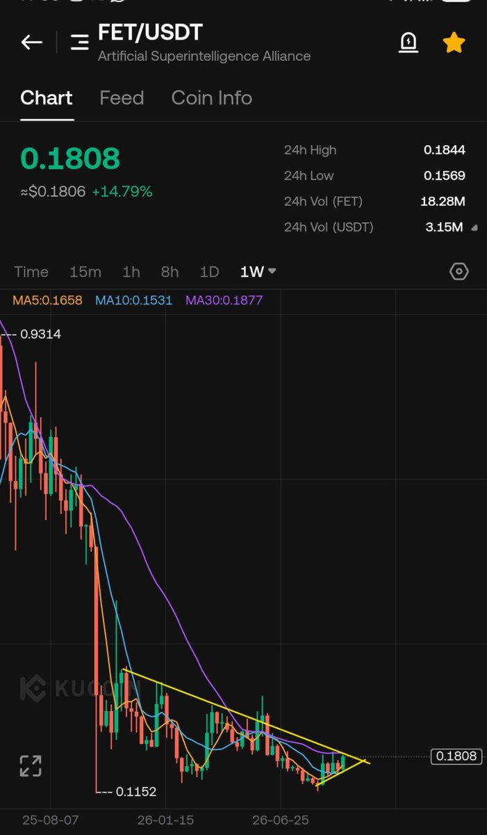 CryptoWizardd's tweet photo. $FET 

Expecting a big move upwards soon

Time is ticking https://t.co/WOROnGgXJT