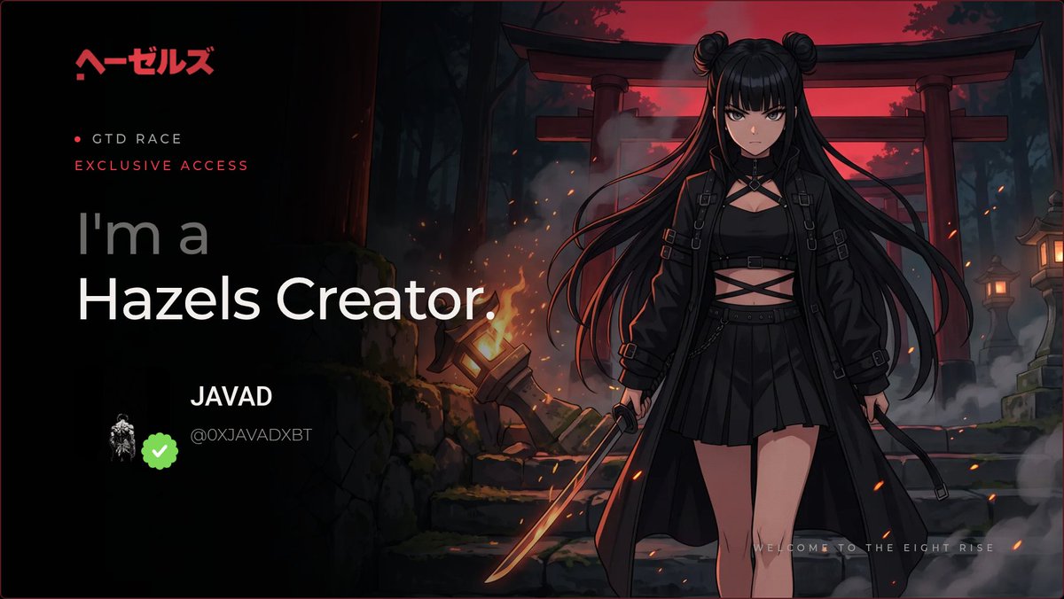 0XJAVADXBT's tweet photo. Gm☀️✨

Been watching @0xhazels closely lately.
The more I see, the more I want to stick around. ⛩️🖤❤️

#0xhazels
#hazels
#Whitelist 

Lets Goo guys: https://t.co/LipkAL3oAT https://t.co/oGsDbeDGyp