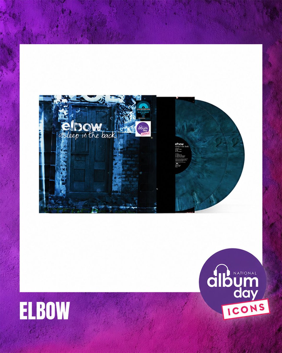 Elbow's tweet photo. To mark 25 years of ‘Asleep In The Back’, elbow’s debut album will be released on limited edition 2LP marbled blue vinyl for National Album Day.

The special anniversary pressing arrives as the band continue to celebrate 25 years of the album, ahead of three sold-out shows at Manchester’s Ritz this November.

Released 17th October 2026.

Head over to https://t.co/fjWeF2sG9u for more info.

#NationalAlbumDay #IconicAlbums @AlbumDayUK