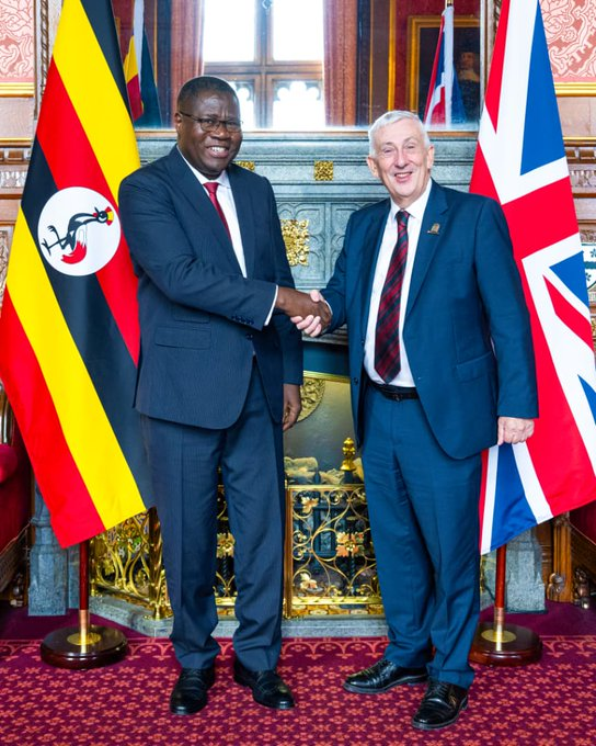 pwatchug's tweet photo. 🇺🇬 OBOTH TURNS TO WESTMINSTER FOR LESSONS IN REFORMING PARLIAMENT

Meeting Sir Lindsay Hoyle in London, Speaker Jacob Marksons Oboth said he wants UK parliamentary experience to help “reset, revive, and rejuvenate the management and affairs of the Parliament of Uganda.”

Hoyle pledged UK parliamentary support and closer Commonwealth cooperation.

Courtesy Photo