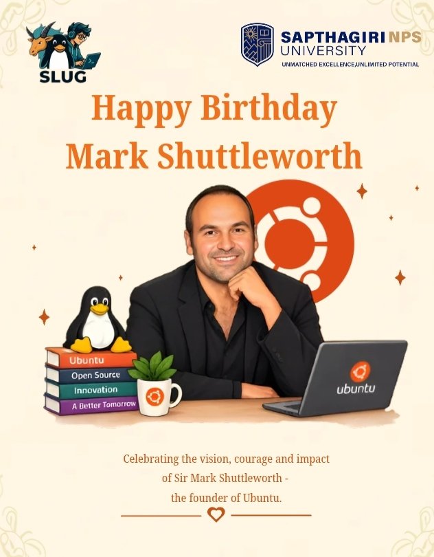 SLUGfisl's tweet photo. 🐧 Technology for everyone.

Celebrating Mark Shuttleworth, the vision behind Ubuntu’s journey to millions worldwide. 💻🌍

Happy Birthday, Mark! 🎉

#MarkShuttleworth #Ubuntu #Linux #FOSS #SLUG https://t.co/pMEdlJ83hE