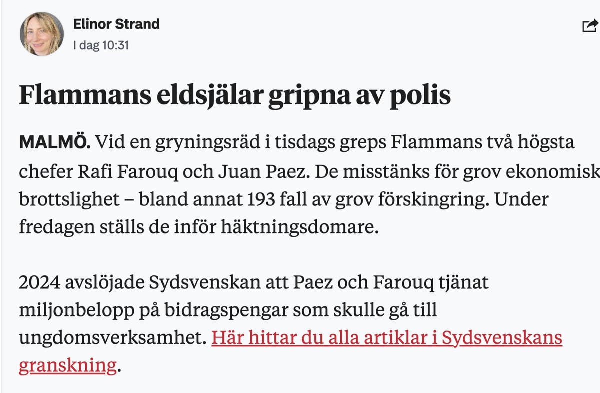 SofieLowenmark's tweet photo. Flammans "eldsjälar" gripna av polis. 
https://t.co/HxHHEymxwJ https://t.co/2U4LZbRjxG